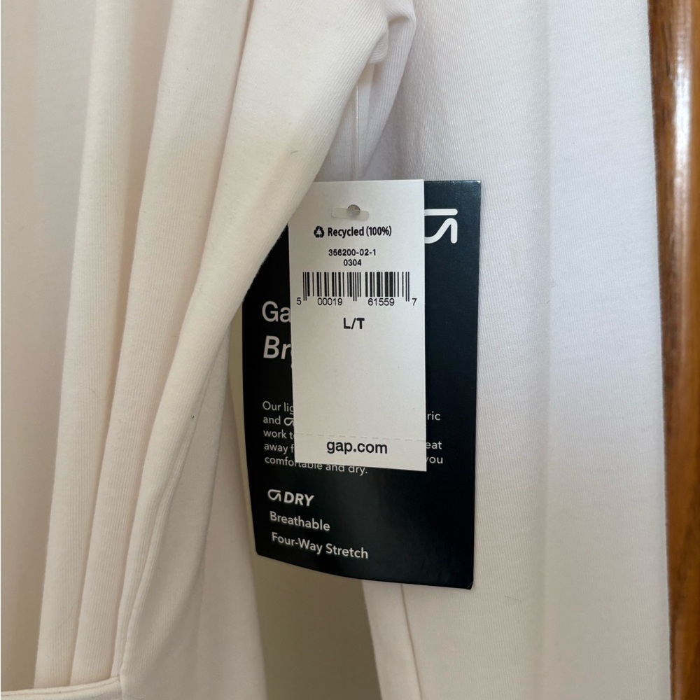 GAP Women's Long Sleeve Wrap Tee in White Large Tall NWT - Picture 2 of 5